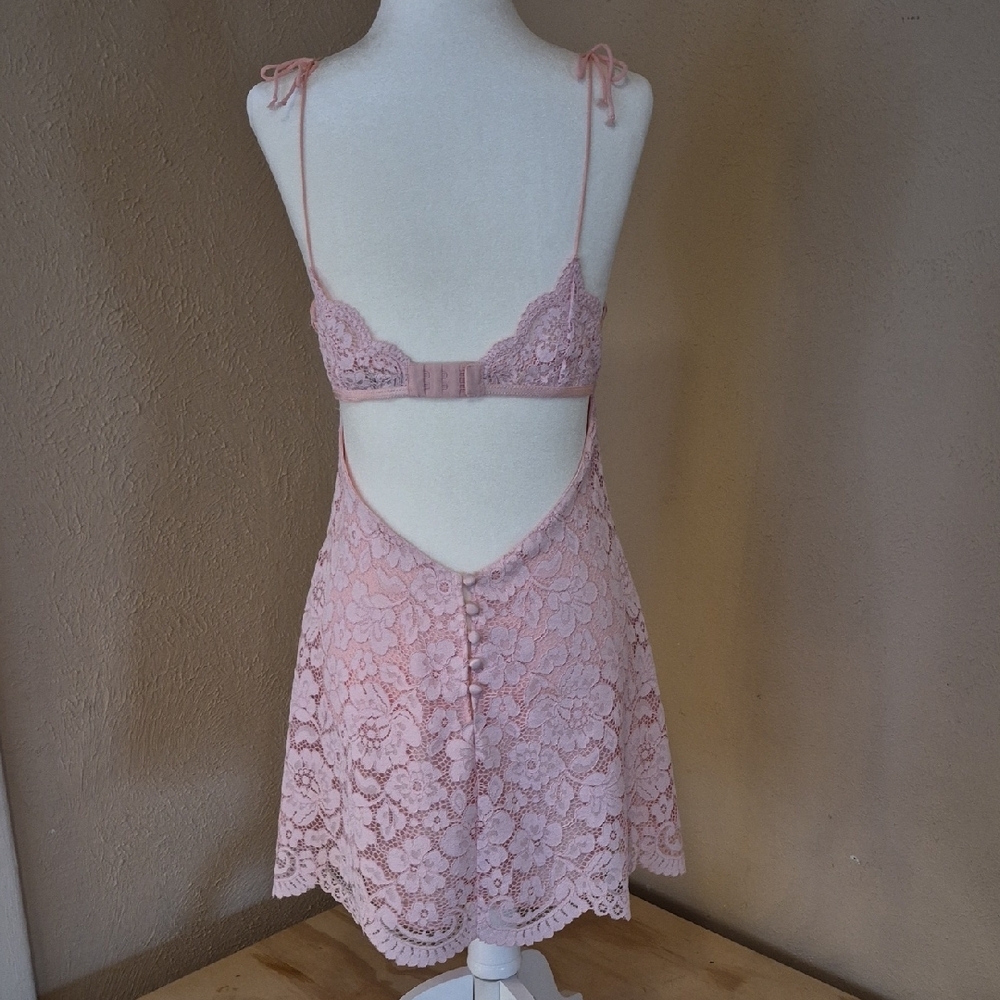 For Love & Lemons Pale Pink Lace Slip - Picture 4 of 11